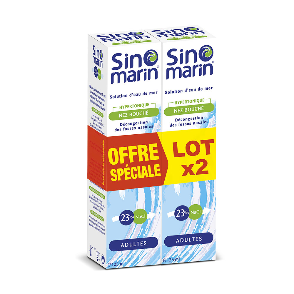 Gifrer Sinomarin Spray Nasal Hypertonique Nez Bouché 2x125ml
