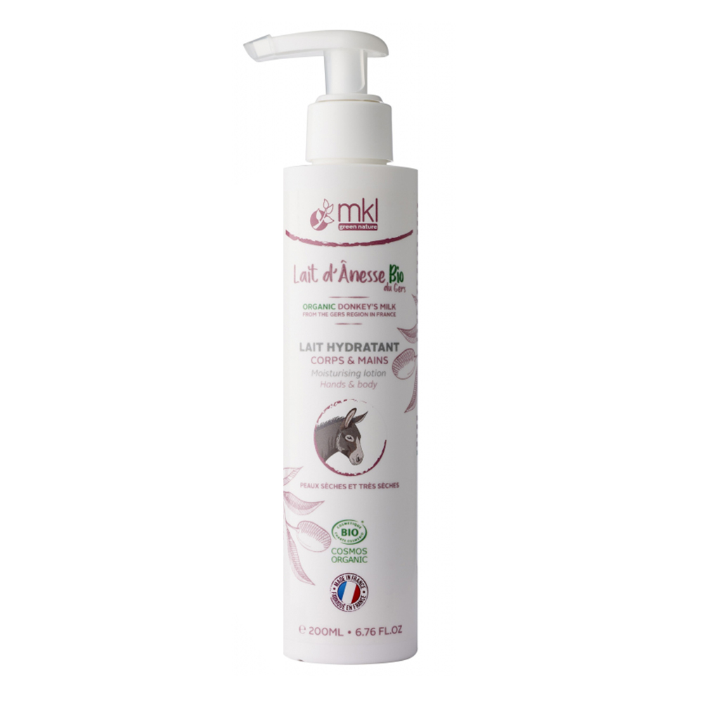 Mkl Lait Hydratant Corps & Mains Lait dÂnesse certifié COSMOS ORGANIC 200ml