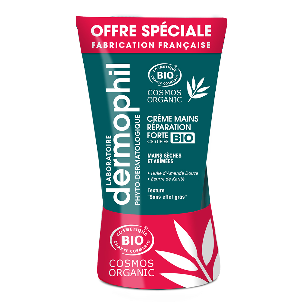 Dermophil Indien Les Intenses Cremes Mains Bio Reparation Forte 2x75ml