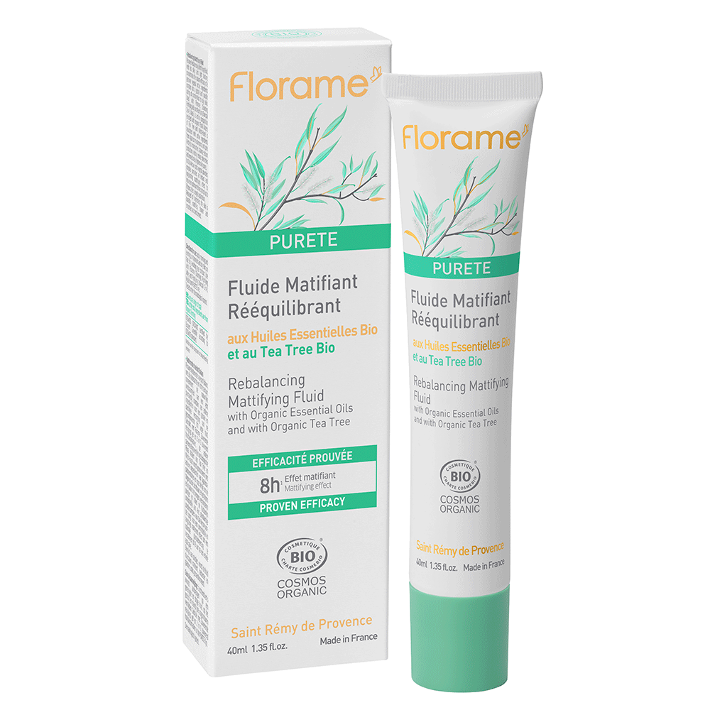 Florame Fluide Matifiant Reequilibrant Purete bio Peaux mixtes a grasses 40ml