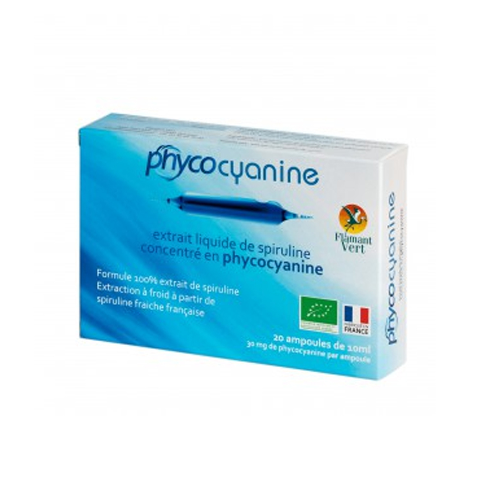 Flamant Vert Phycocyanine Extrait Liquide de Spiruline 20 ampoules