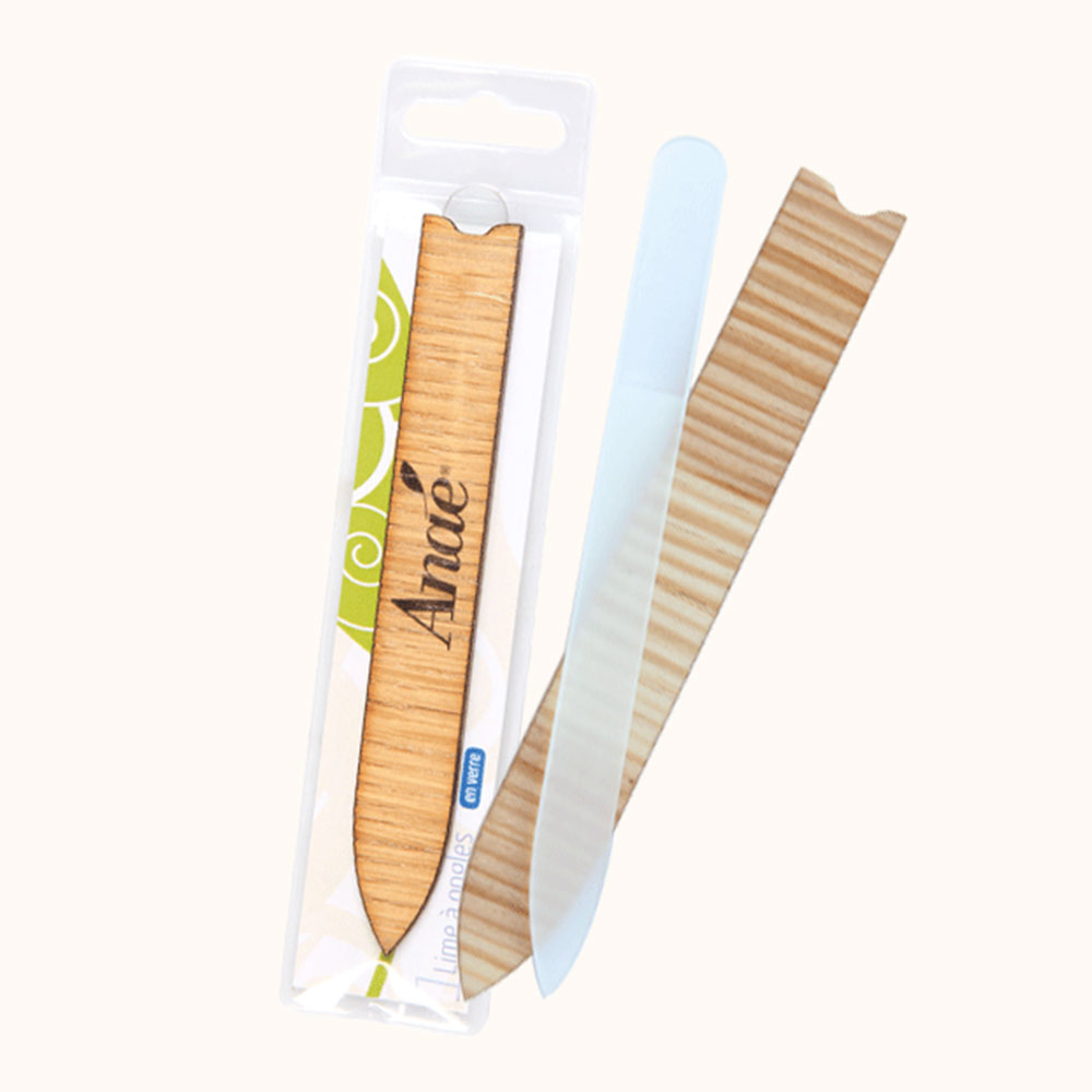 Anae Grande lime a ongles en verre etui bois