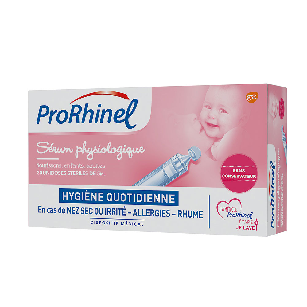Prorhinel Serum physiologique Nourrissons, enfants et adultes 30 unidoses de 5ml