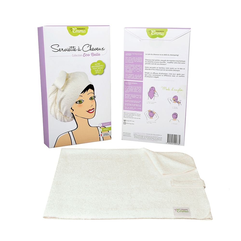 Les Tendances D'Emma Une serviette A Cheveux Ultra Absorbante x 1