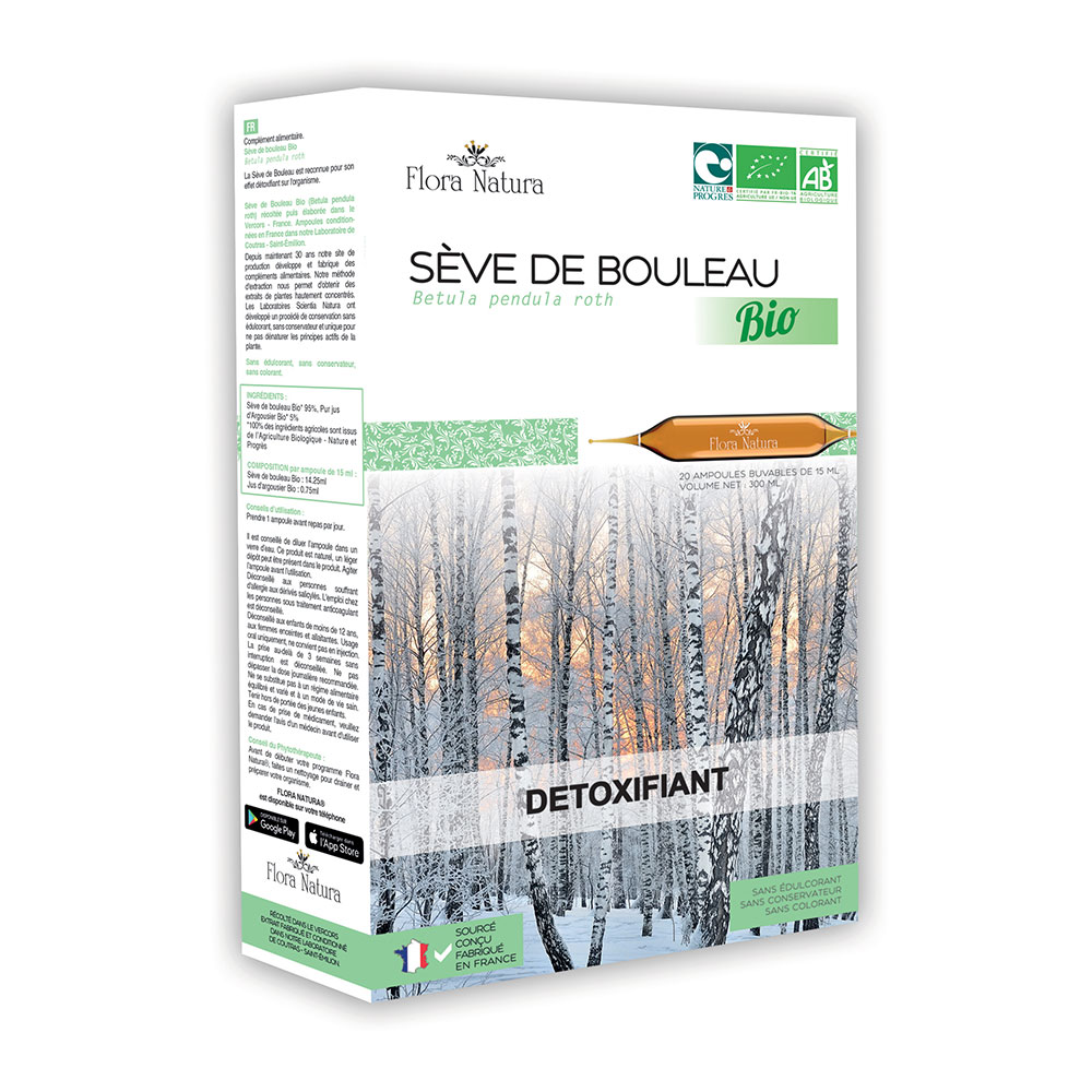 Flora Natura Seve de Bouleau Bio Detoxifiant 20 ampoules