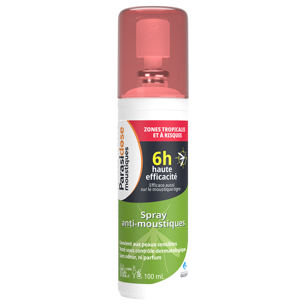 PARASIDOSE Spray Anti-Moustiques 6h Haute Efficacité Zones Tropicales à Risques Dès 24 Mois 100ml