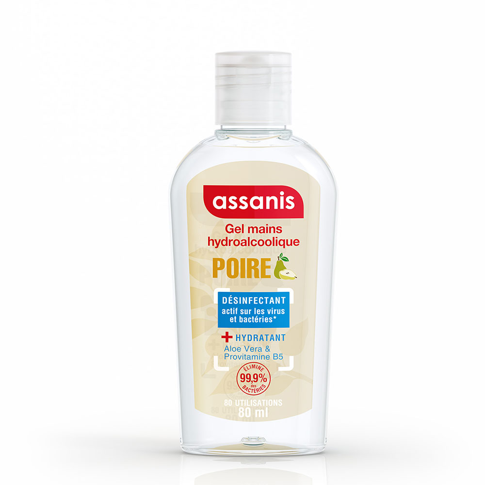 Assanis Pocket Parfumés Gel mains Hydroalcoolique Poire 80ml
