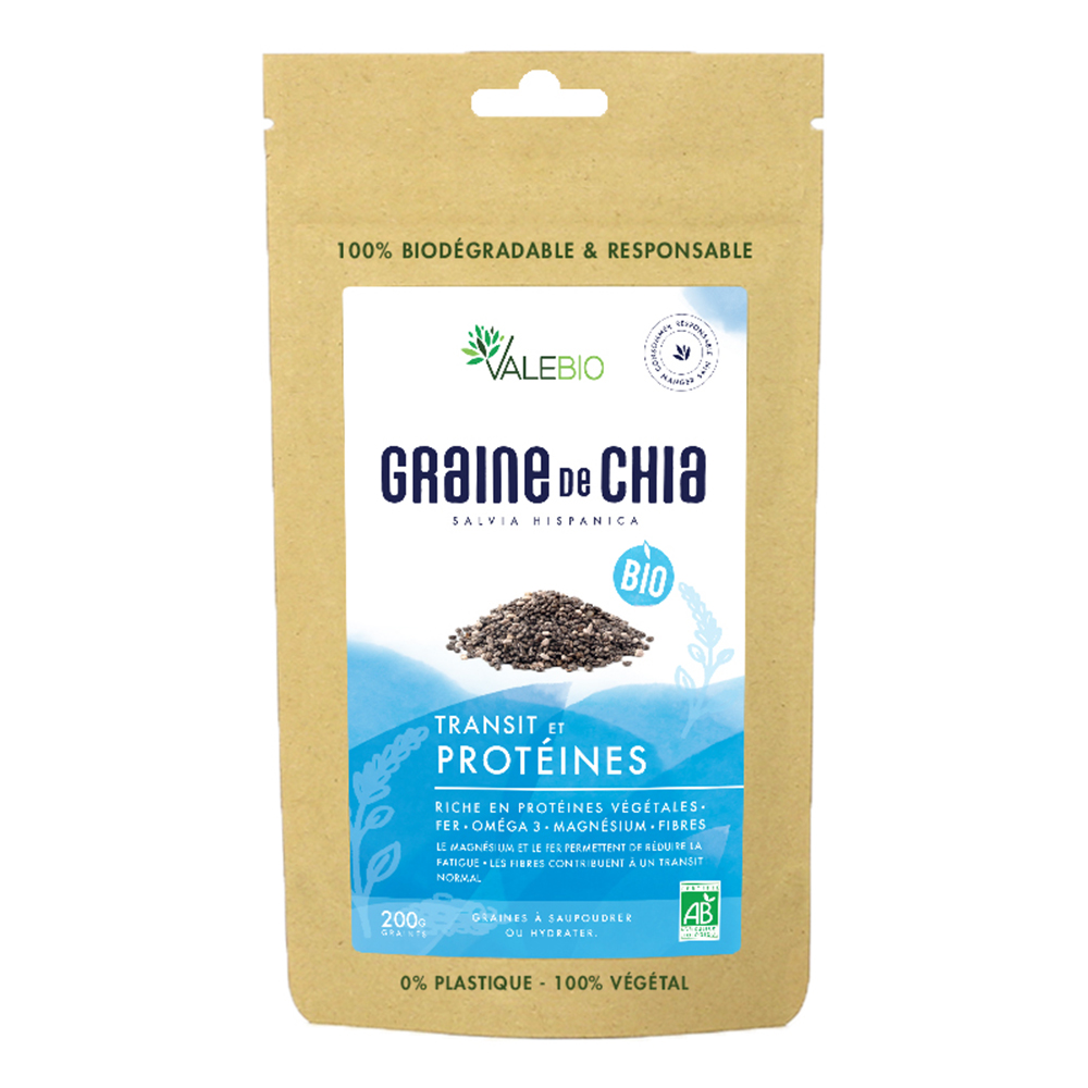 Valebio Graine De Chia Bio Super Food 200g