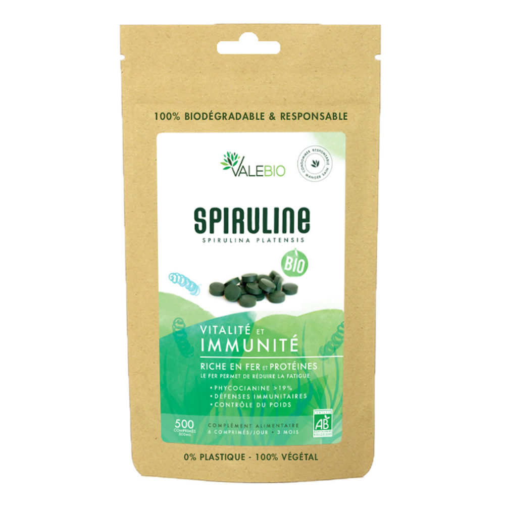 Valebio Spiruline Bio Super Food 500 comprimés