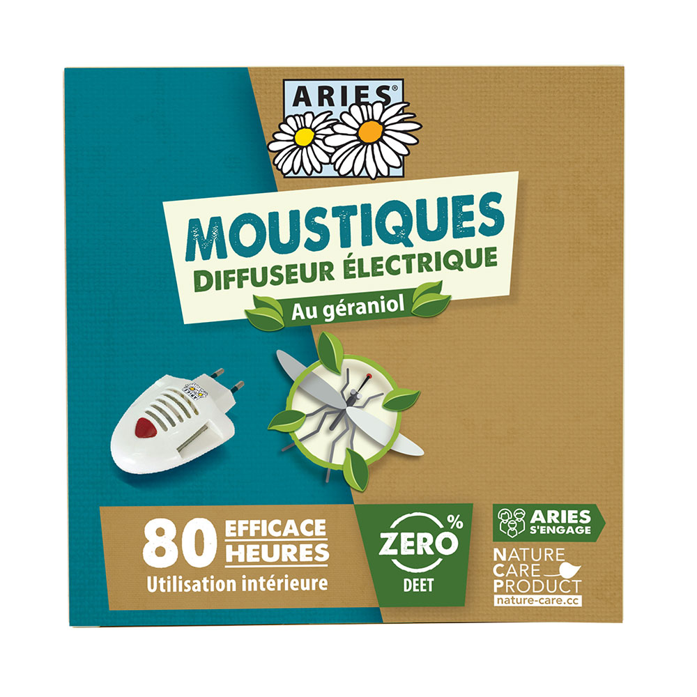 Aries Diffuseur électrique anti-moustiques + recharge 10 plaquettes 1UNITE
